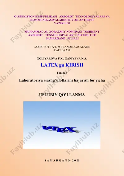 latex ga kirish uchun uslubiy qo'llanma — DOCX
