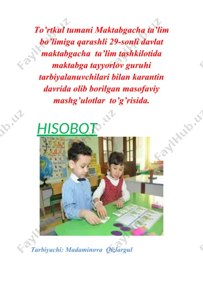 onlayn mashg'ulotlar tarbiyachisi — DOCX