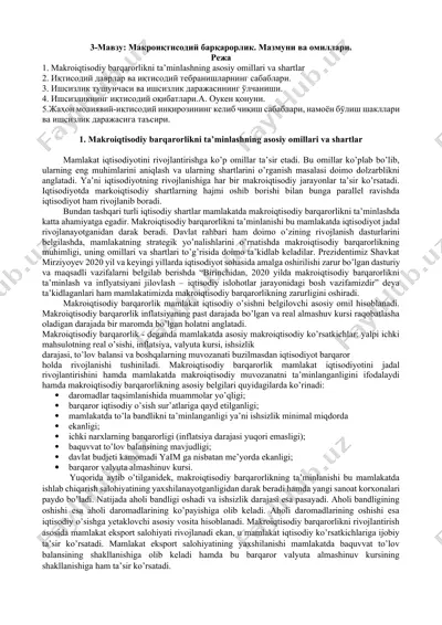 makroiqtisodiy barqarorlikni ta’minlash — DOCX