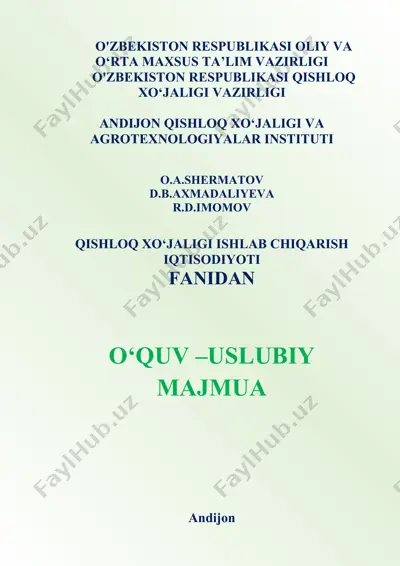 qishloq xo‘jaligi ishlab chiqarish iqtisodiyoti — DOCX