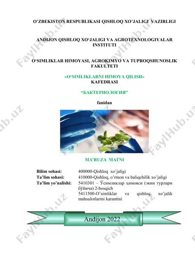 o'simliklarni himoya qilish — DOCX