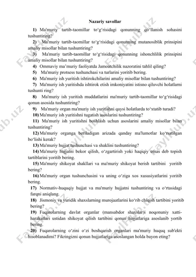 ma'muriy tartib-taomillar to'g'risidagi qonun — DOCX