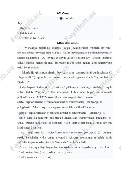 hujjatlar uslubi — DOCX