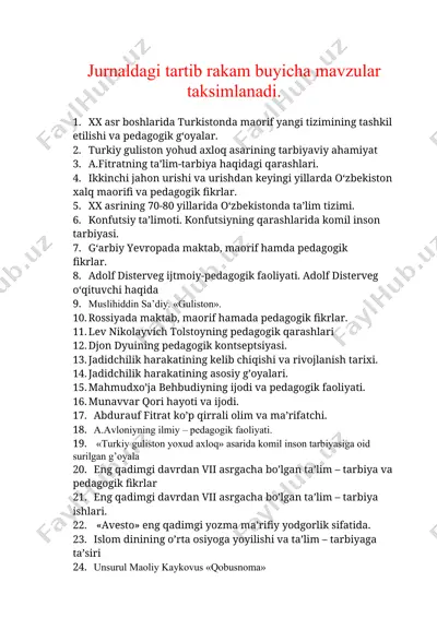 o‘zbekistonda maorif tizimining tarixi — DOCX