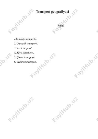 transport geografiyasi — DOC