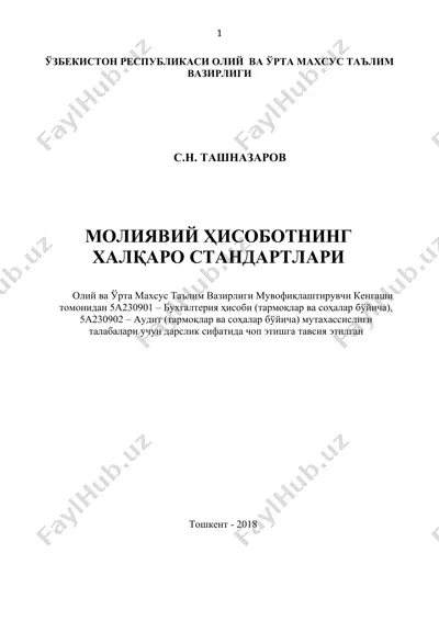 moliyaviy hisobotning xalqaro standartlari — DOCX