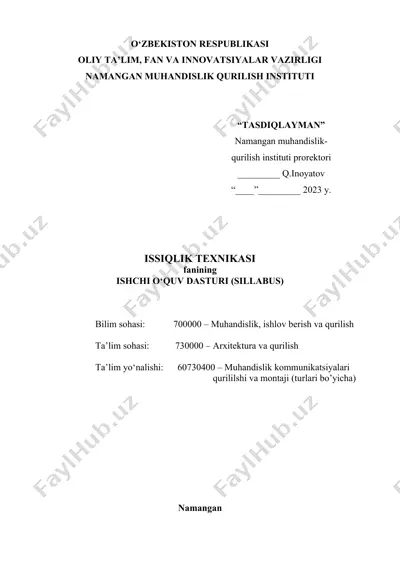 issiqlik texnikasi — DOCX