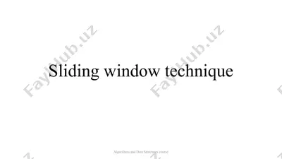 sliding window technique — PPTX