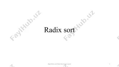 radix sort — PPTX
