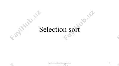 selection sort — PPTX
