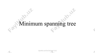 minimum spanning tree — PPTX