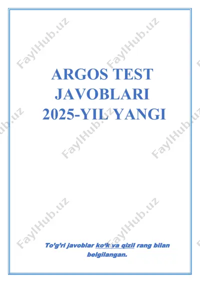 argos test javoblari — DOCX