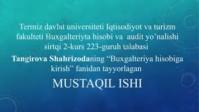 buxgalteriya hisobi va audit — PPTX