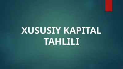 xususiy kapital tahlili — PPTX