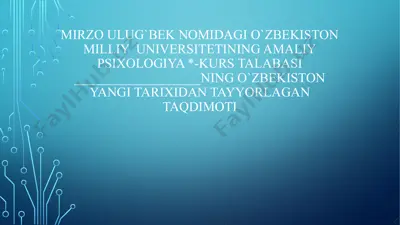 o`zbekistonda demokratik fuqarolik jamiyati asoslarning shakllanishi,amalga oshirilgan siyosiy islohotlar — PPTX