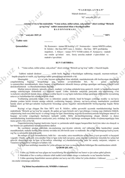 bilimlar kuni bayonnomasi — DOCX