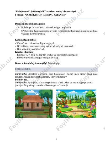 “kelajak soati” darsining mttlar uchun mashg‘ulot senariysi — PDF