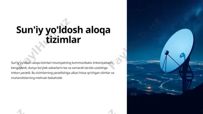 sun'iy yo'ldosh aloqa tizimlar — PPTX