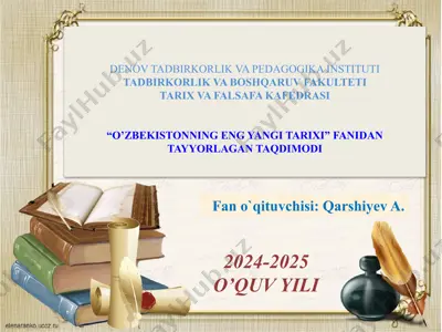 “o’zbekistonning eng yangi tarixi” taqdimoti — PPTX