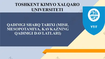 qadimgi sharq tarixi (misr, mesopotamiya, kavkazning qadimgi davlatlari) — PPTX