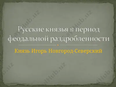князь игорь новгород-северский — PPT