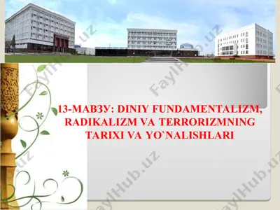 diniy fundamentalizm, radikalizm va terrorizm — PPT