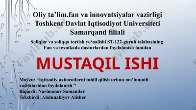fan va innovatsiyalar — PPTX