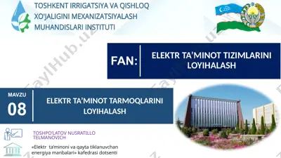 elektr ta’minoni va qaytadan qayta loyihalash — PPTX