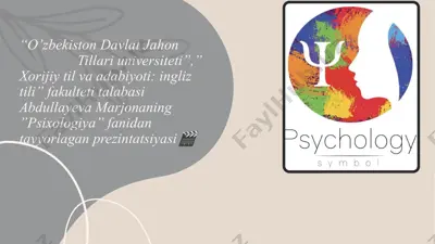 prezentatsiya "psixologiya" fanidan — PPTX