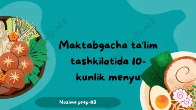 10-kunlik menyu — PPTX