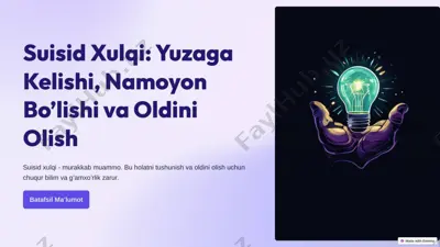 suisid xulqi: yuzaga kelishi, namoyon bo’lishi va oldini olish — PDF