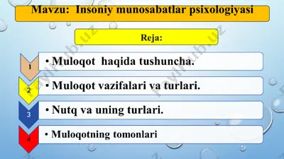 insoniy munosabatlar psixologiyasi — PPT
