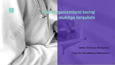 mikroorganizmlarni tashqi muhitga tarqalishi — PPTX