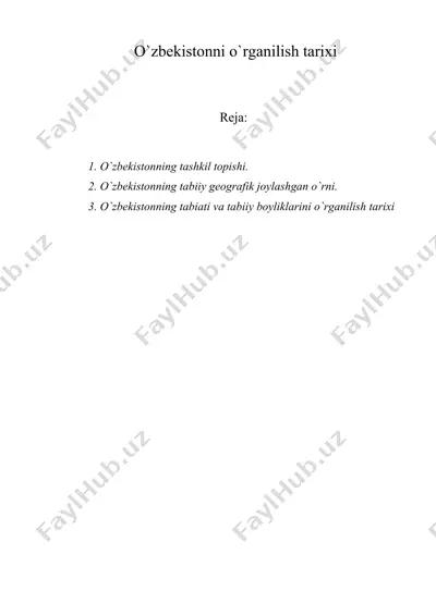 o`zbеkistоnni o`rgаnilish tаriхi — DOC