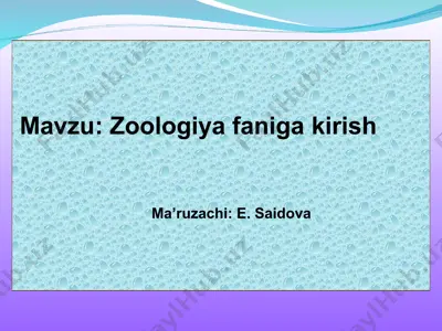 zoologiya faniga kirish — PPT