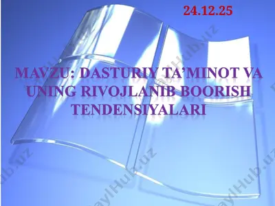 dasturiy ta’minot va uning rivojlanib borish tendensiyalari — PPT