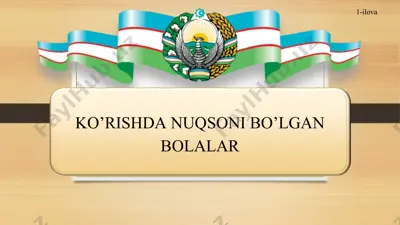 ko’rishda nuqsoni bo’lgan bolalar — PPT