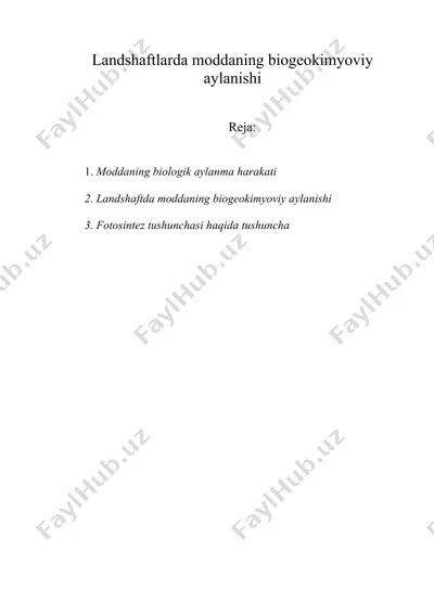 landshaftlarda moddaning biogeokimyoviy aylanishi — DOC
