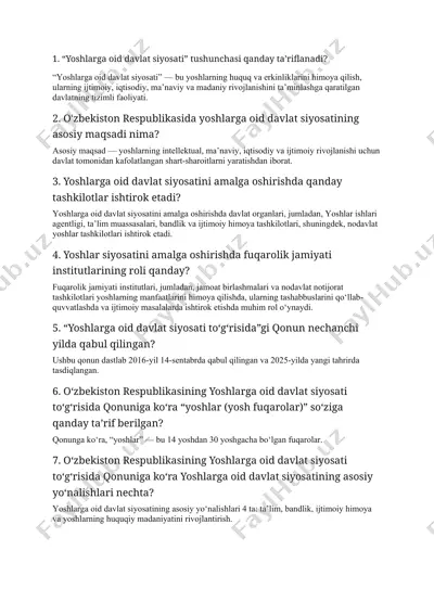 argos yoshlar yetakchisi suhbat savol javoblari 1-30 savolga ha savol javoblar — DOCX