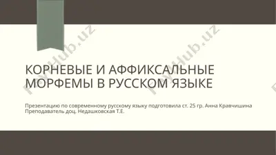 корневые и аффиксальные морфемы в русском языке — PPTX