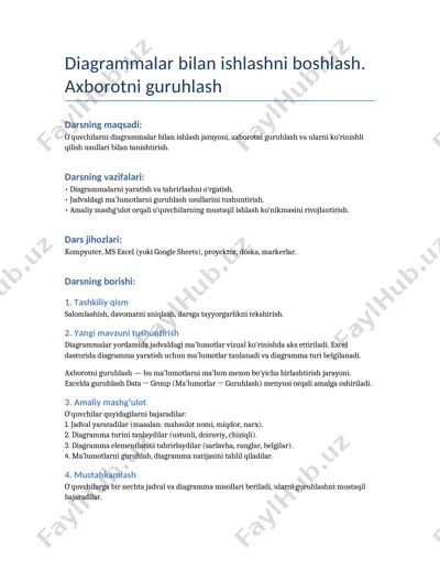 diagrammalar bilan ishlashni boshlash — DOCX