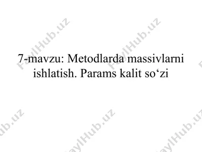 massivlarni ishlatishning afzalliklari — PPTX