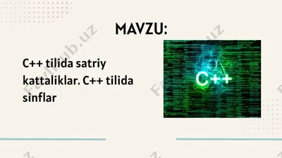 c++ tilida satriy kattaliklar — PPTX