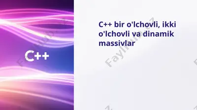 bir o'lchovli massivlar — PPTX