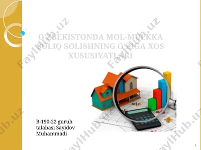 o’zbekistondamol-mulkka soliq solishning o’ziga xos xususiyatlari — PPTX