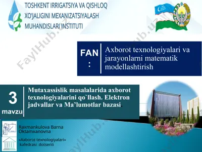axborot texnologiyalari va jarayonlarni matematik modellashtirish — PPT