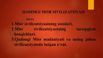 qadimgi misr sivilizatsiyasi — PPTX