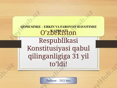 o'zbekiston respublikasi konstitutsiyasi — PPTX