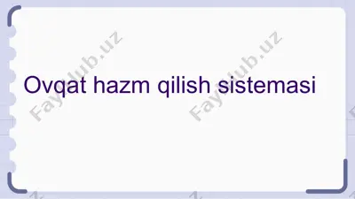 ovqat hazm qilish tizimi — PPTX