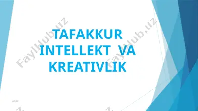 taḳaffur, intellekt va kreativlik — PPTX